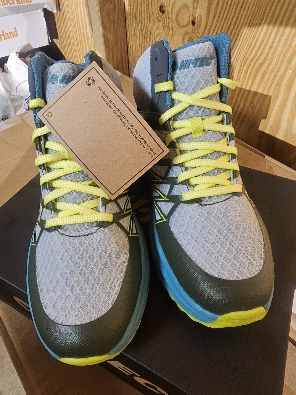 Hi-Tec Men’s Gray & Yellow Trail Hiking/construction /snow Boots